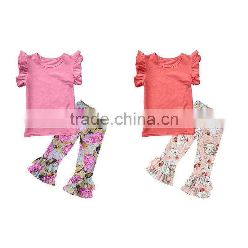 New Arrival Spring Summer princess Baby Girl Clothing outfit hot sale baby party Top With Pants Ruffle Set fashion flower pants