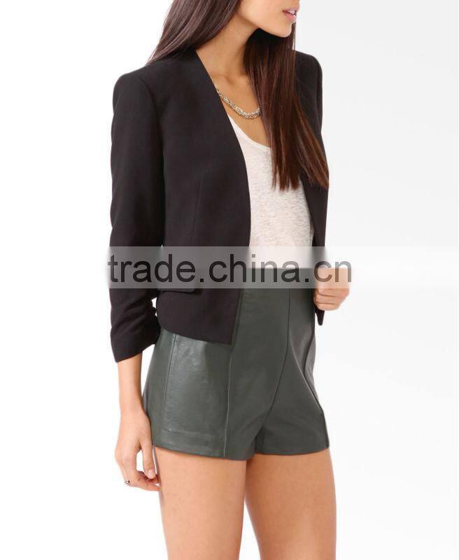 Ruched Sleeve Blazer