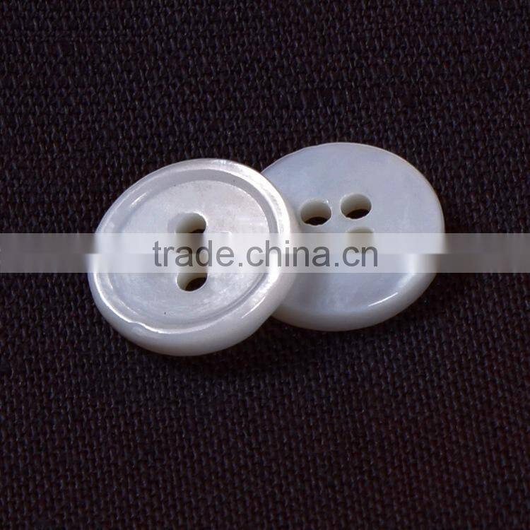 High Quality 4 Holes 18L 16L 14L 4MM/3MM Thickness White MOP Shell Shirt Buttons