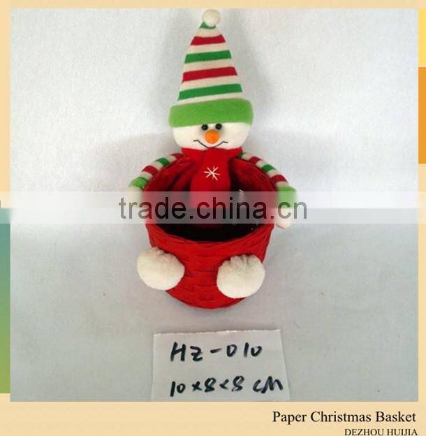 Handmade ortwort small paper basket for Christmas