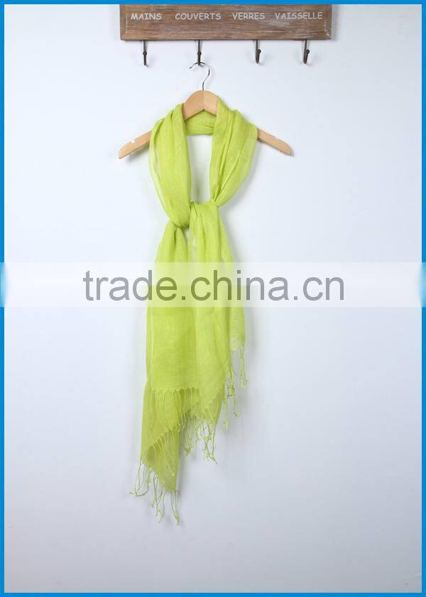 High quality solid colour lady's fashionable linen scarf
