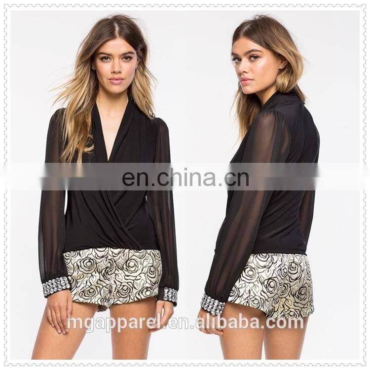 ladies western rhinestone cuff shift blouse designs on sale made in china