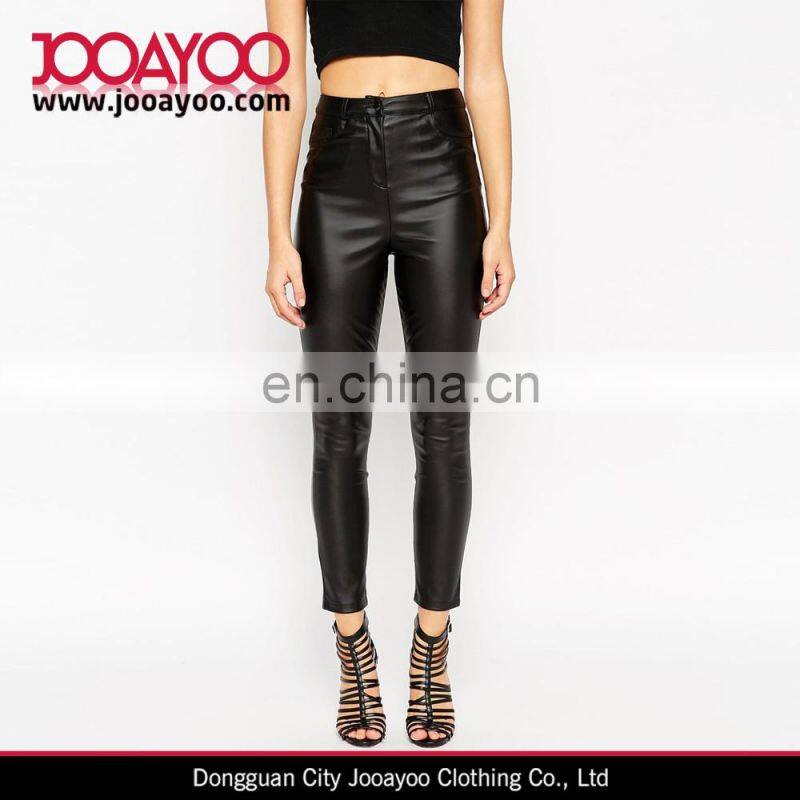 Women Tight Black Stretch Skinny Leggings Faux Leather Bodycon Pants