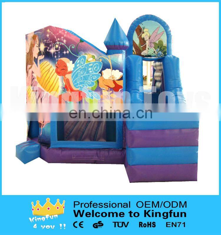 Small inflatable moonwalk slide combo for children