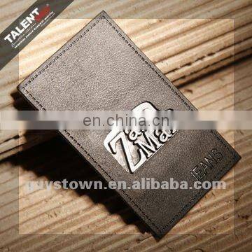 custom private brand name logo leather jeans label