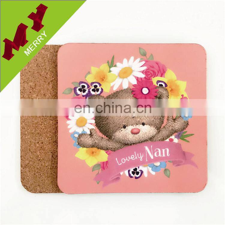 Christmas gifts custom printed drink pure wood coaster