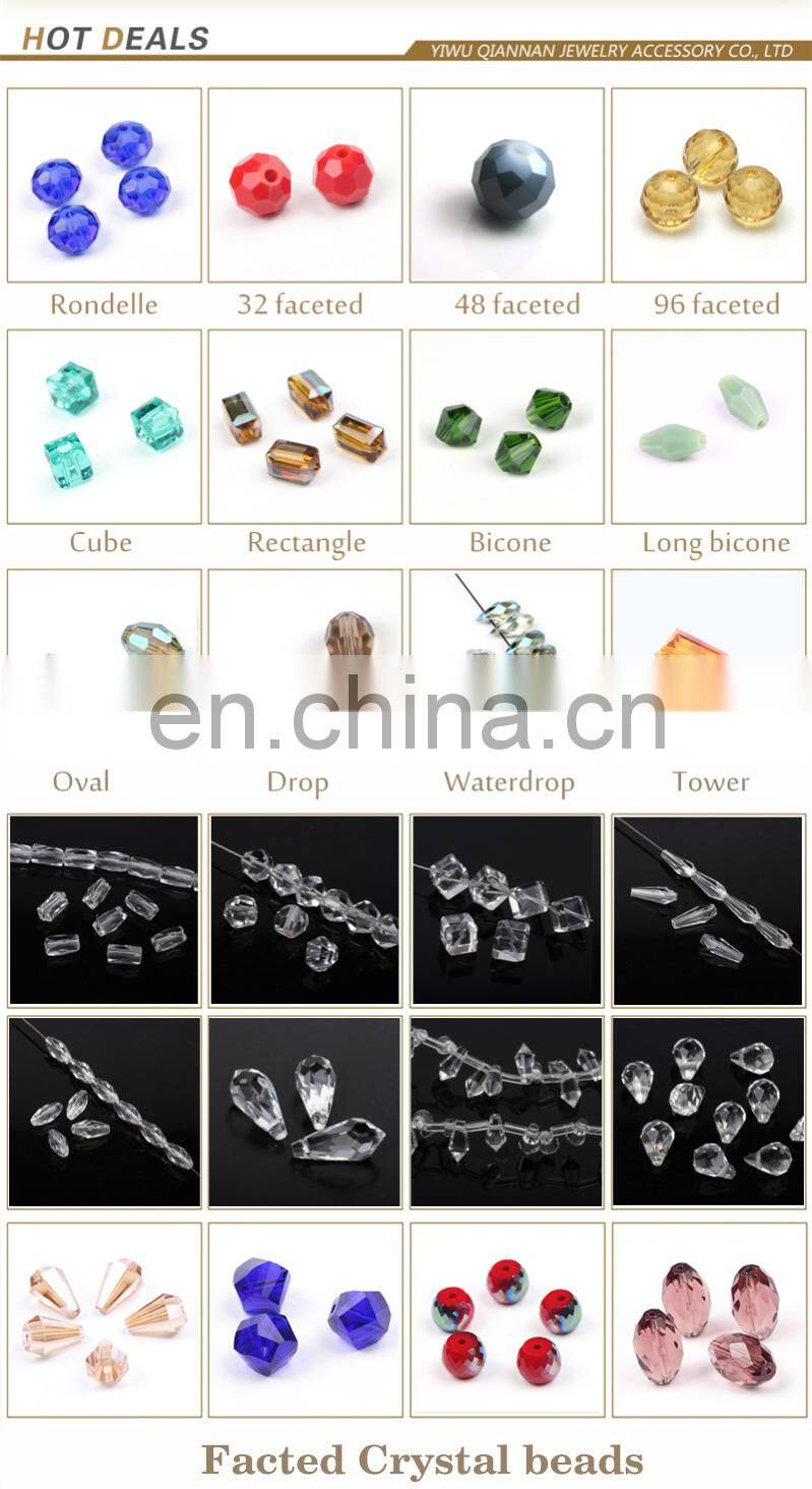 Pujiang wholesale high grade artificial crystal transparent bicone beads with high quality orange 3*6 mm beads for jewelry