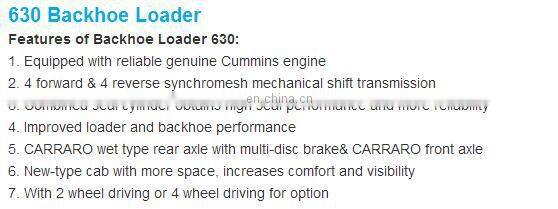 Backhoe loader 630 with excellent performance