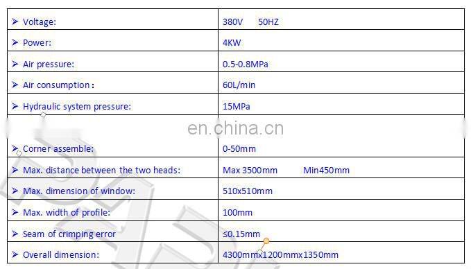 cnc 2 two head corner crimping machine for aluminium wiindow door