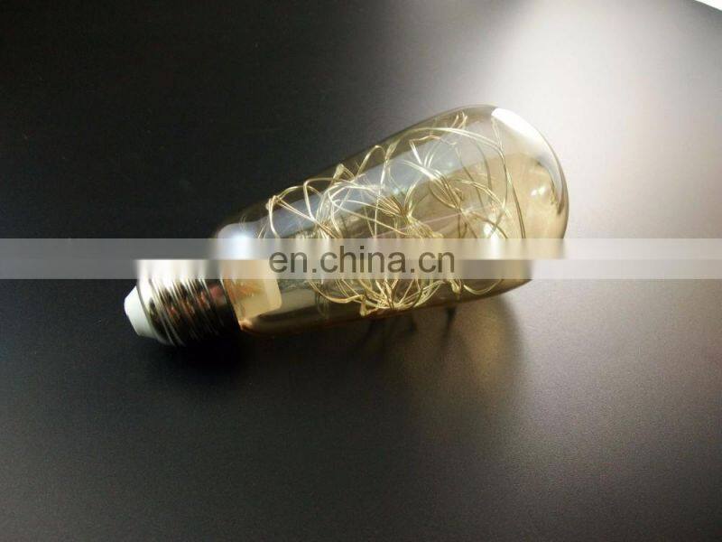 st58 dimmable st58 clear amber glass 2200k e22 e27 b22 3.5W RGB carbon led filament bulb