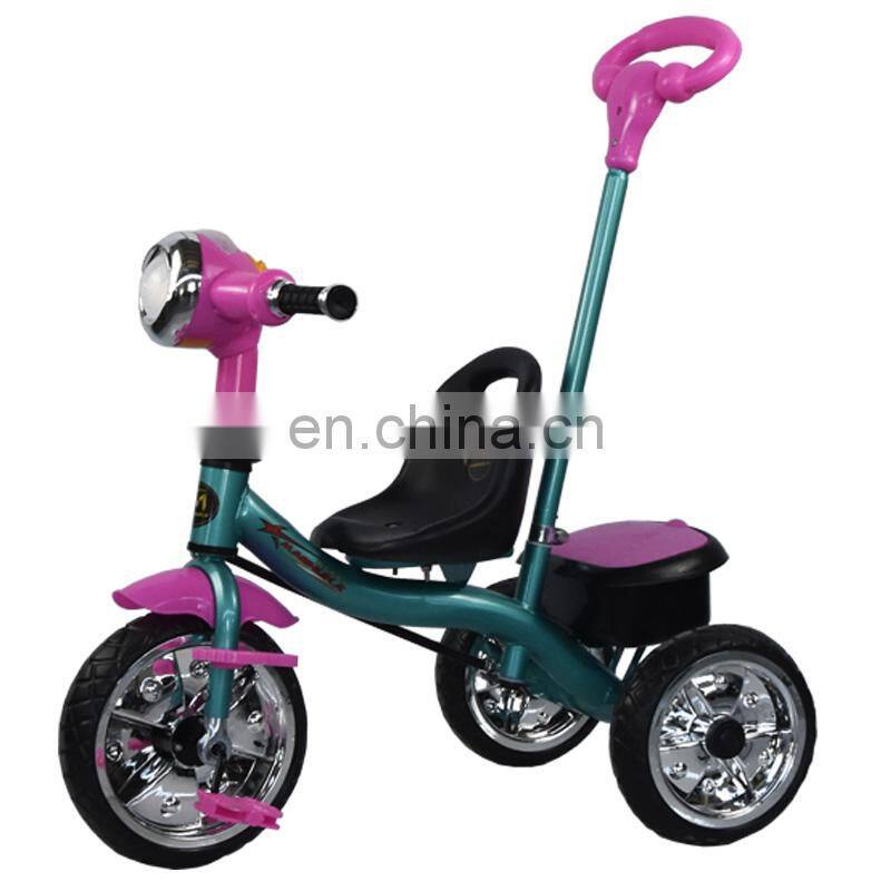 2018 new model simple steel painting frame baby tricycle with push bar