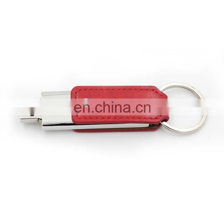 Wholesale Customized Logo Pendrive Leather USB Flash Drive Gift with Gift Box Packing