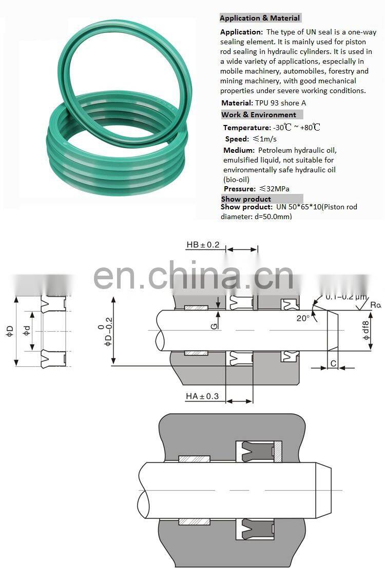 with stock Oil Seal UN UNS IDU IDI ISI UPI UPH PU TPU U Cup Packing Seals Hydraulic Cylinder seals