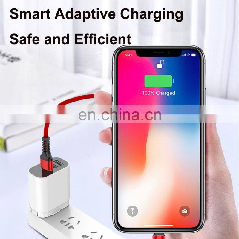 Multi 3 in1 USB Charging Cable Nylon Braided USB Cables Fast Multiple Charging cords