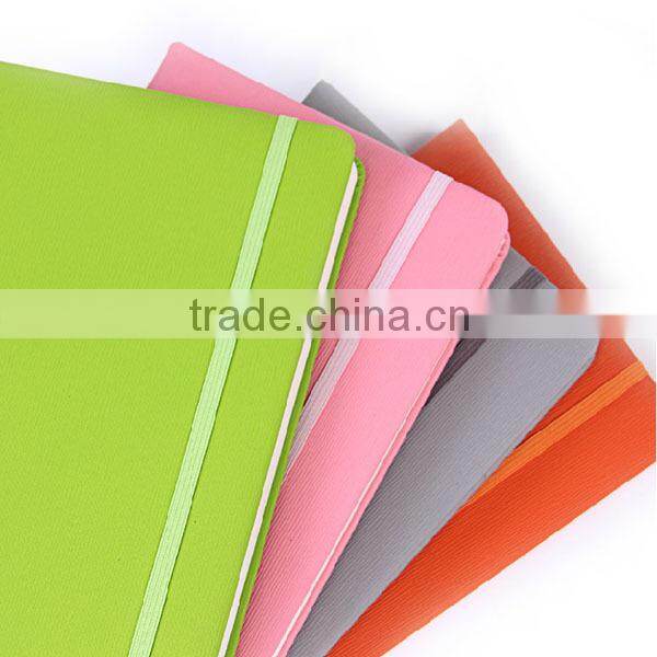 OEM stationery wholesale pu leather notebook with elastic ribbon
