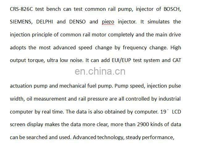 CRS-708S diesel fuel pump and common rail injector test bench HEUI eui-eup tester