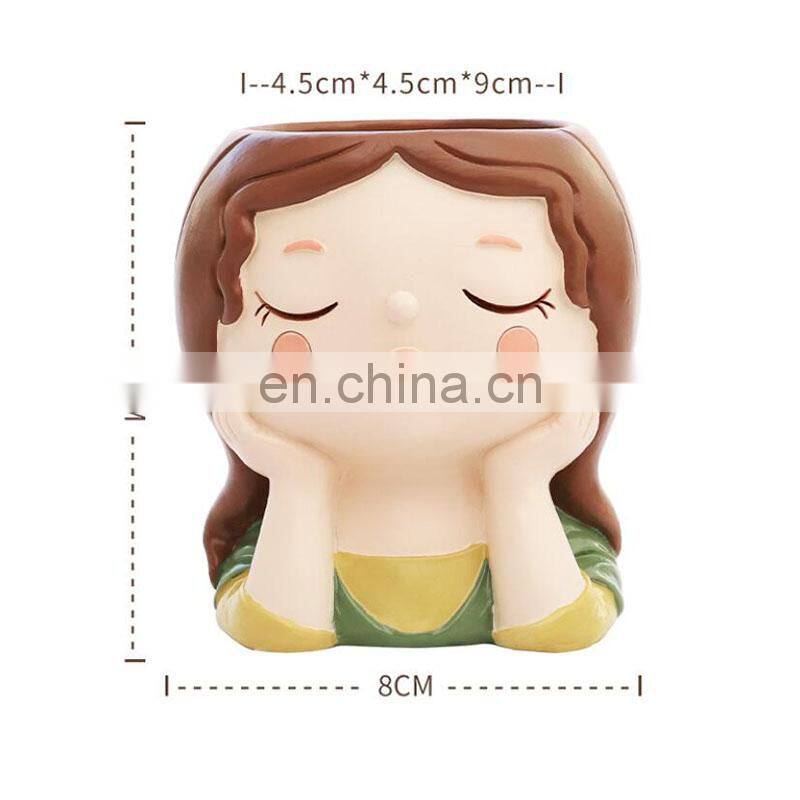 Resin Flower Pots & Planters Home Decor Vase Cartoon Character Succulent Flower Pot
