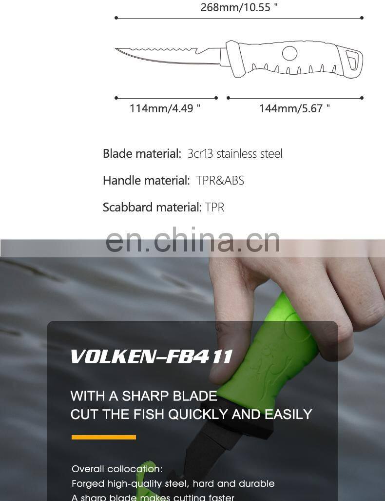 High Quality Outdoor Sports Equipment Knives For Fishing Willet Knife Fishing TPR&ABS Handle Black