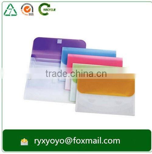 2016 foldable pp plastic multiple pockets hanging file folder with velcro