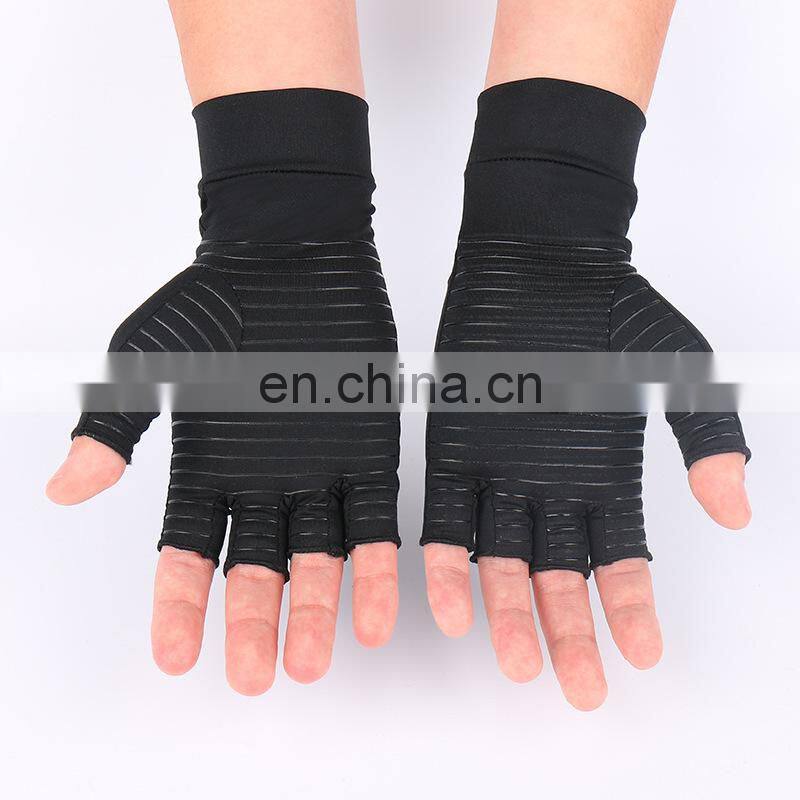 Copper Infused Compression Therapy Reducing Swelling Fingerless Pain Relief Arthritis Gloves