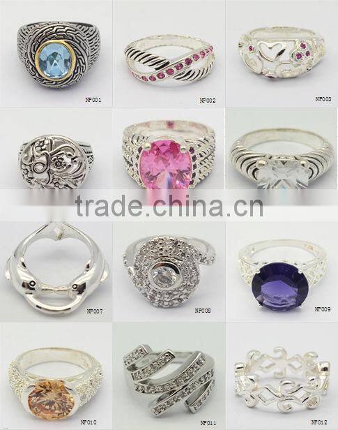 antique artificial crystal ring,stainless steel ring