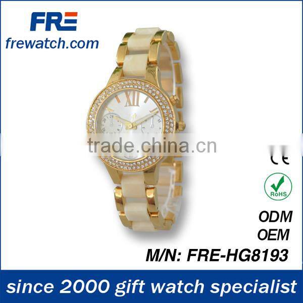 wholesales 2014 hot sell alloy quartz watch with diamond for ladies