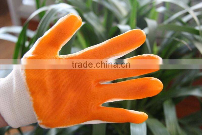 cheapest price pvc dipping safety gloves with 13 gauge polyester