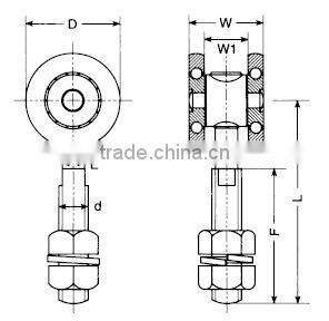 HANGING SLIDING DOOR HARDWARE FOR WOODEN DOOR USED AT A WAREHOUSE ETC WITH OTHER RELATIVE PARTS.