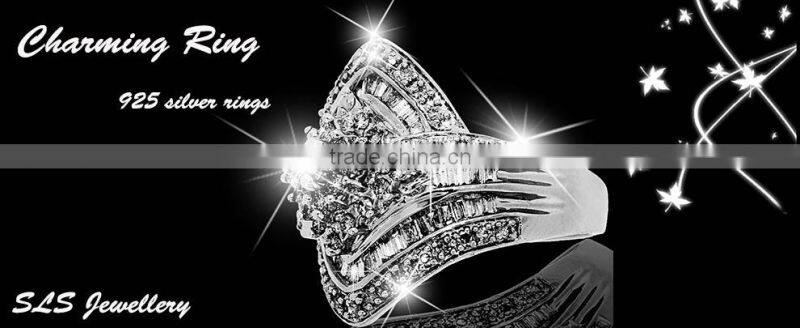Cute for girls princess jewelry 925 silver black CZ micro paved finger rings with Angel wing