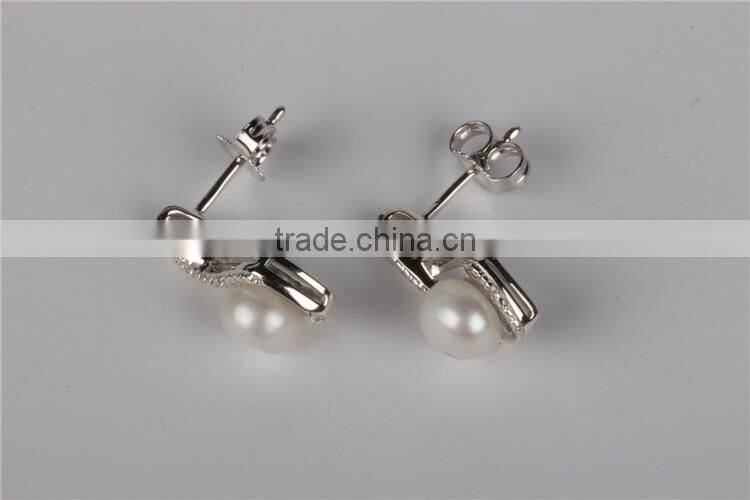 charm pearl 925 sterling silver zircon earring