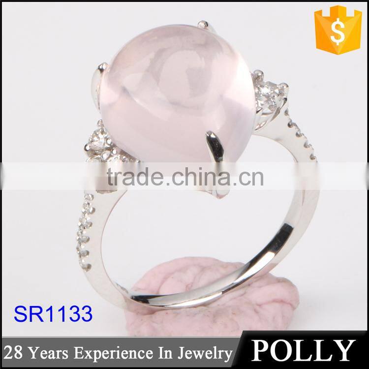 OEM solid lapis prong set center 18k white gold 750 ring jewelry