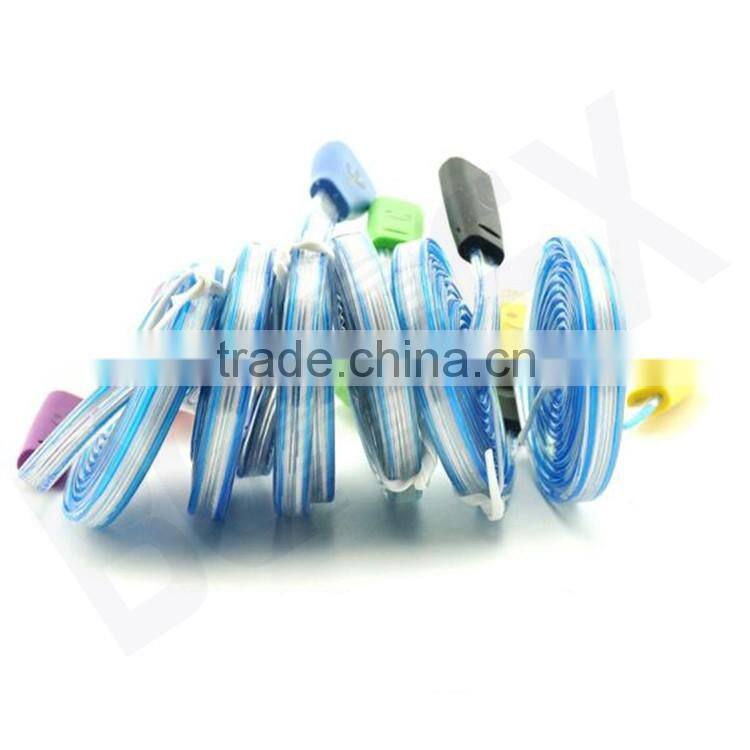 Android Universal Smile Flat Noodle Micro USB Dc Charging Cable