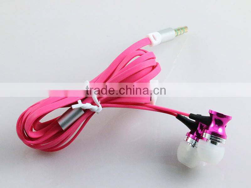 Fashion earphone mini in-ear stereo earphone,wholesale high quality metal stereo headset earbuds earphone