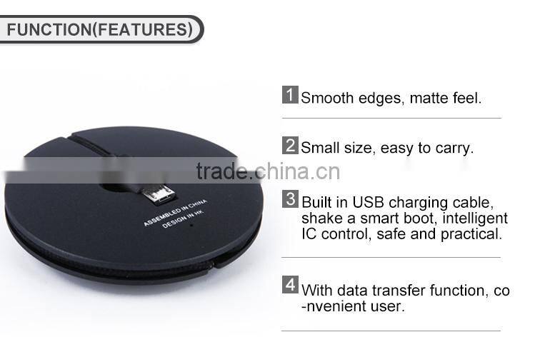 holly slim abs mobile power bank with built in cable/power charger