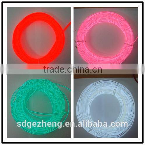 1.3mm 2.3 3.2 4.3 5.0mm el fluorescent wire with chasing light ice blue pink red yellow electroluminescent lighting wire