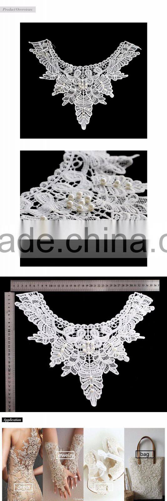 New arrival White Wedding Dress Beaded Collar with Embroidery