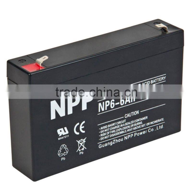 6v6ah AGM storage battery for UPS