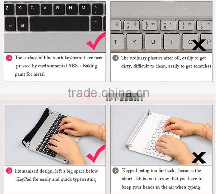 2016 Ultra thin aluminium alloy bluetooth keyboard for iPad 2/3/4 Tablet PC wireless keyboard
