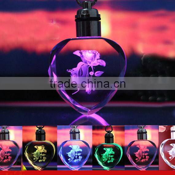 3d laser crystal keychain