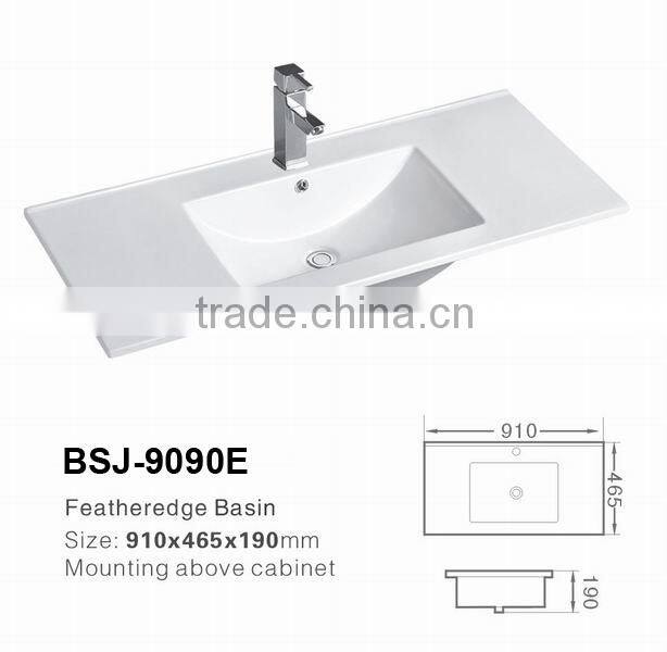Hot selling ceramic thin edge cabinet basin/bathroom vanity (BSJ-9090E)