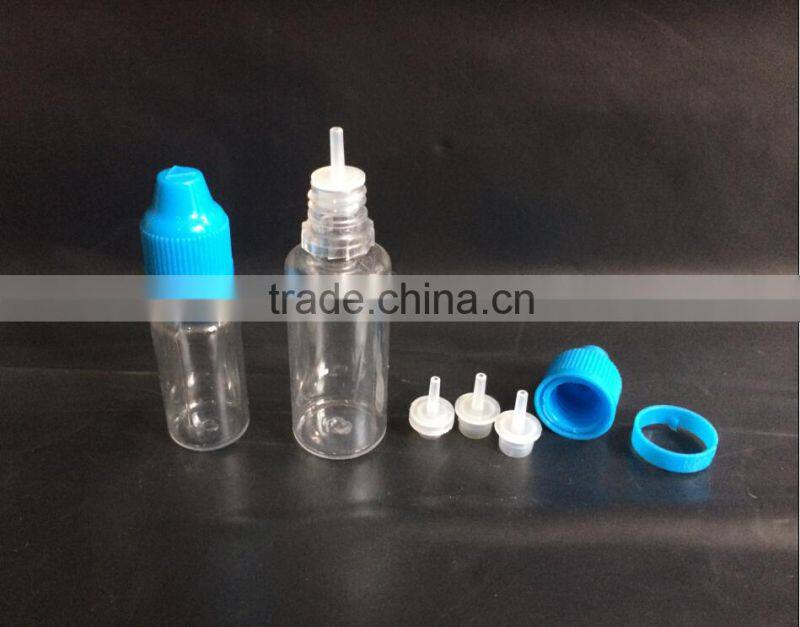 blind mark long thin tip plastic dropper bottles with childproof and tamper proof cap