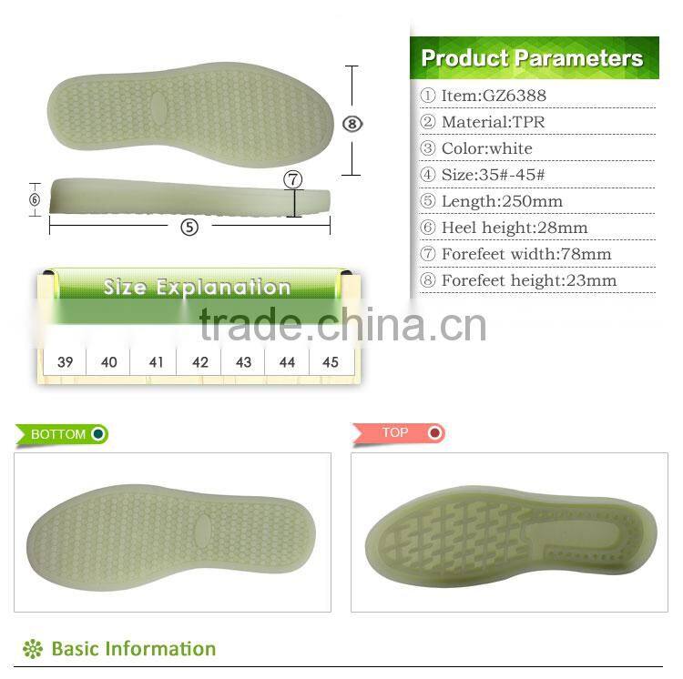 Unisex fashionable white color LED lighting led sole