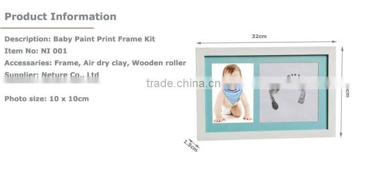Baby Shower Gift Baby Ink Imprint Kit Blue Photo Frame
