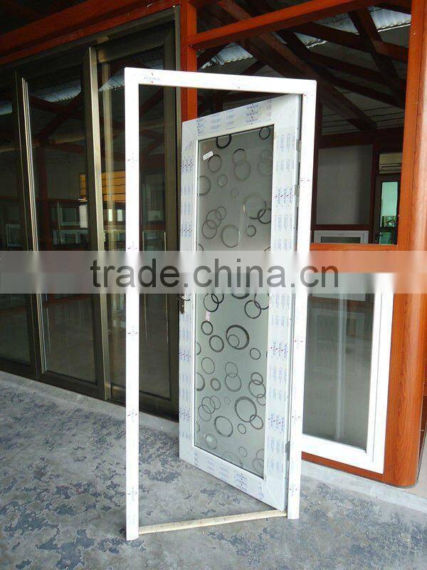 PVC glass bathroom doors with pattern frosted glass interior doors