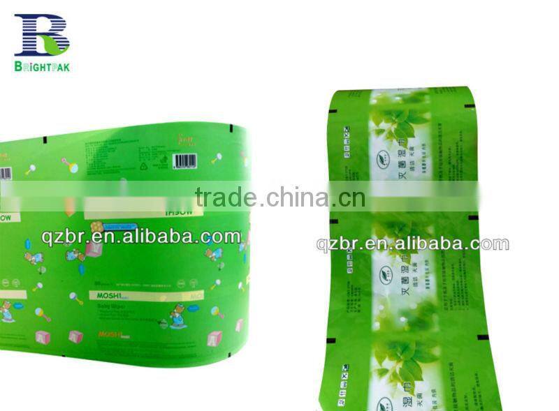 Opp PET /PE CPP Laminated cleaning wipes plastic film bag,plastic packing laminatd film material VMPET/OPP pet/vmpet/pe film