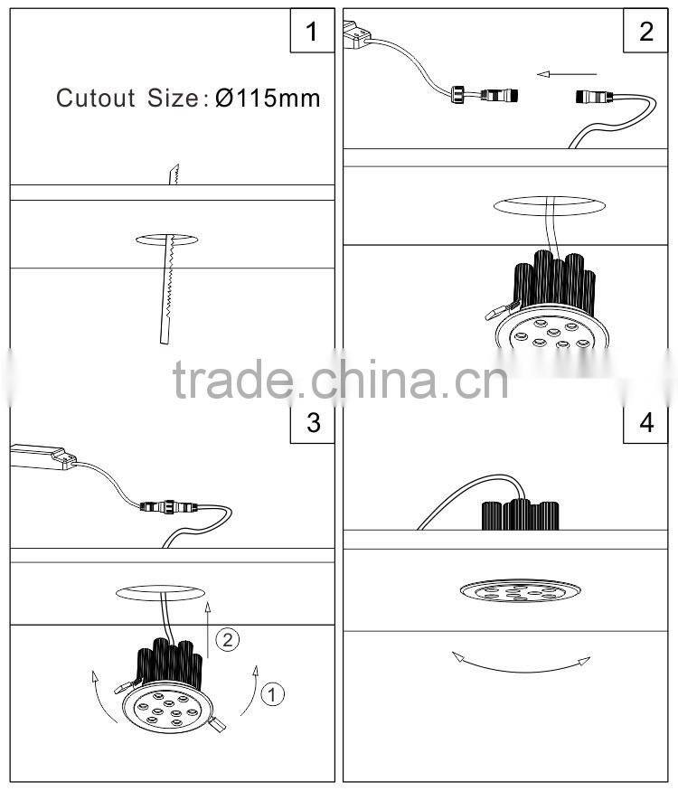 High CRI 9w 12w 16w 22w 28w 35w 45w led downlight for supermarket retail store hotel lighting