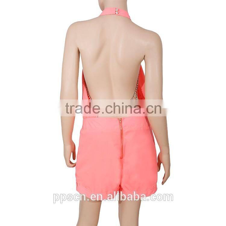 Guangzhou European Style Summer Casual Custom Short Ladies jumpsuits for women 2016
