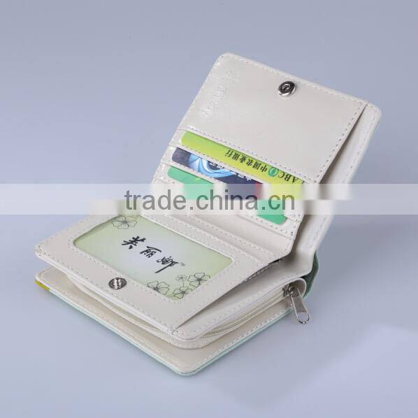 New Model Lady Wallet/Fashion Wholesale Green Flowers Printing Woman Wallet/Festival gift