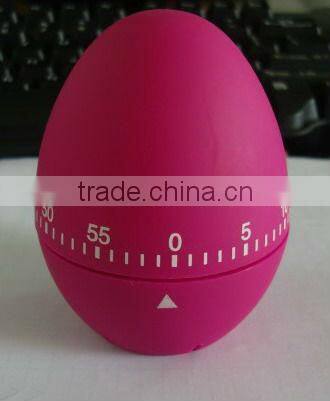 Plastic ABS with Rubber Coating Egg Shaped Colorful Mechanical Countdown Timer
