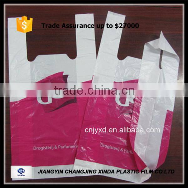 new products low Moq 2016 plastic shopping t-shirt bag promotion